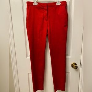 Red straight leg ankle pants